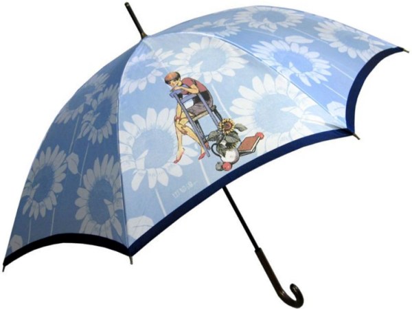美しい詩(ブルー)/JUNICHI NAKAHARA(中原淳一)婦人用雨傘/長傘(手開き)