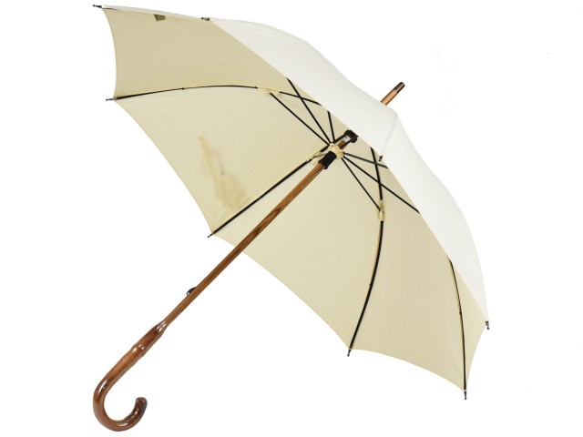 綿麻混 無地 晴雨兼用 ショートパラソル(オフホワイト) 日傘 雨傘 長傘 
